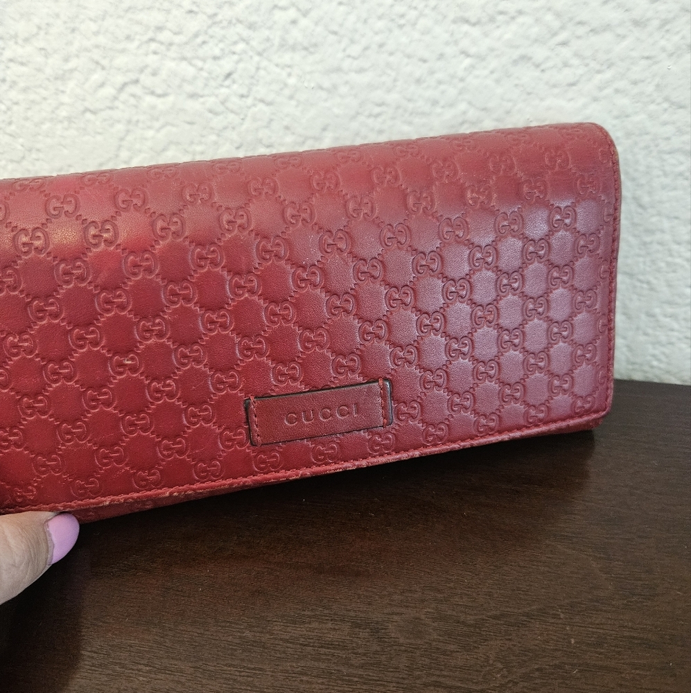Authentic Gucci Red Leather Wallet
